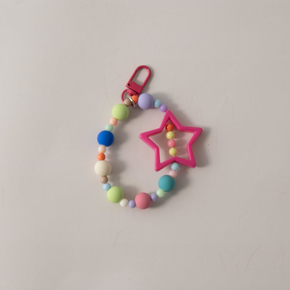 Keychain Star Bead - PINK